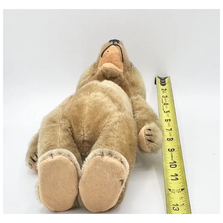 1952 Vintage Hermann Teddy Baby Standing Bear - 12" Tall - Caramel Mohair - Open Mouth 14 1952 Vintage Hermann Teddy Baby Standing Bear - 12" Tall - Caramel Mohair - Open Mouth - Image 14