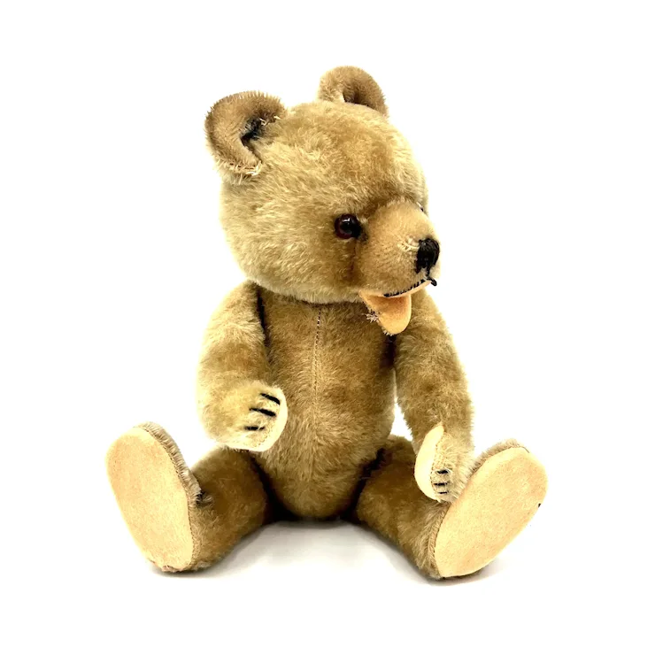 1952 Vintage Hermann Teddy Baby Standing Bear - 12" Tall - Caramel Mohair - Open Mouth 4 1952 Vintage Hermann Teddy Baby Standing Bear - 12" Tall - Caramel Mohair - Open Mouth - Image 4