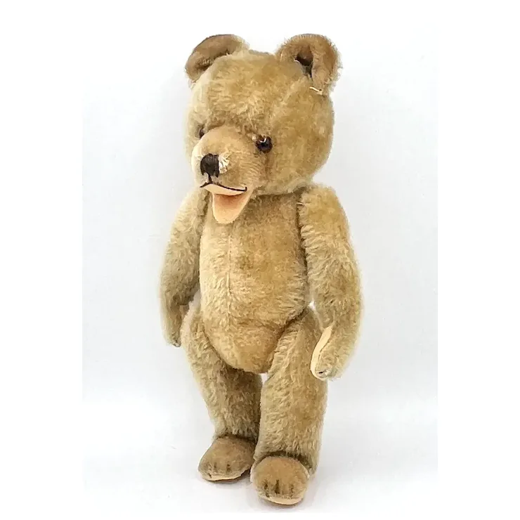 1952 Vintage Hermann Teddy Baby Standing Bear - 12" Tall - Caramel Mohair - Open Mouth 9 1952 Vintage Hermann Teddy Baby Standing Bear - 12" Tall - Caramel Mohair - Open Mouth - Image 9