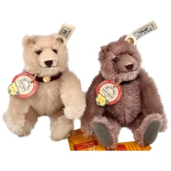1991 LE Steiff Dicky Teddy Bear Set - Mauve And Pink For The Toy Store With All ID