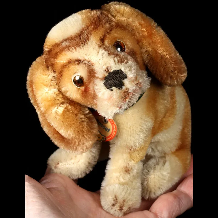 Rare Adorable Little Sister Steiff Basset Hound Puppy Dog ID 11 Rare Adorable Little Sister Steiff Basset Hound Puppy Dog ID - Image 11