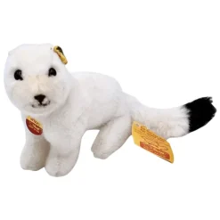 All ID Steiff Wizzy Arctic Ermine - EAN 1480/12 - Plush White / Black Tip Tail