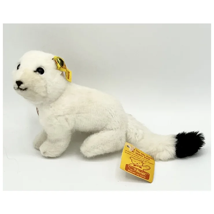 All ID Steiff Wizzy Arctic Ermine - EAN 1480/12 - Plush White / Black Tip Tail 3 All ID Steiff Wizzy Arctic Ermine - EAN 1480/12 - Plush White / Black Tip Tail - Image 3