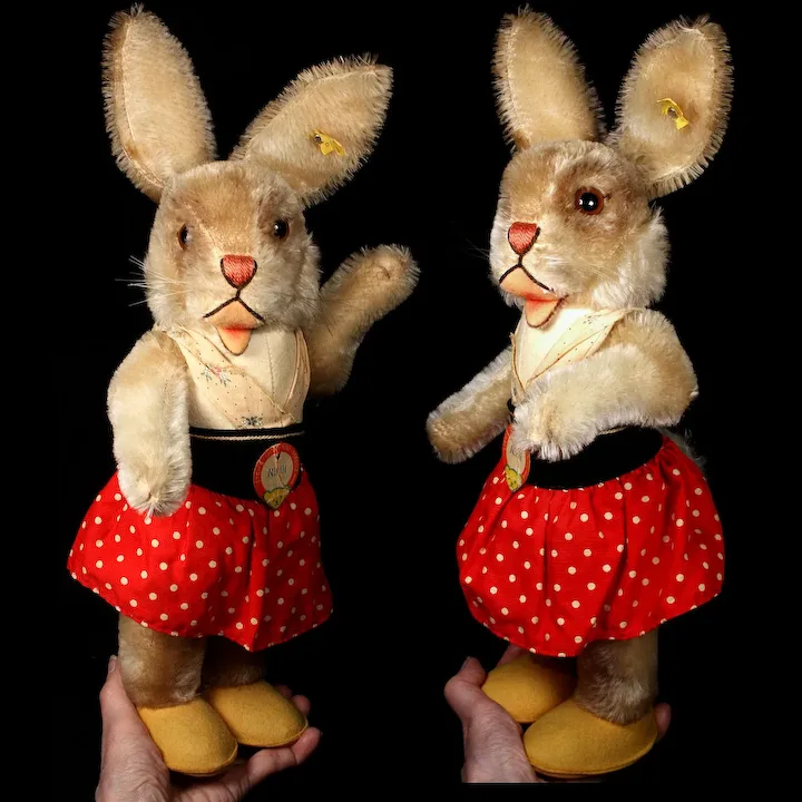 Rare Rare Rare BIG Sister Steiff Dressed Nikili Hase Rabbit Bunny Doll All ID 1958 Only! 6 Rare Rare Rare BIG Sister Steiff Dressed Nikili Hase Rabbit Bunny Doll All ID 1958 Only! - Image 6