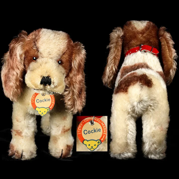 Beautiful Middle Sister Steiff Rare Brown & White Standing Cockie Cocker Spaniel Puppy Dog ID THREE YEARS ONLY 2 Beautiful Middle Sister Steiff Rare Brown & White Standing Cockie Cocker Spaniel Puppy Dog ID THREE YEARS ONLY - Image 2