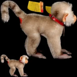 Rare Earliest Model Tiny Sister Steiff Coco Baboon All ID Famous Red Bottom -Steiff Earliest Model Tiny Sister Steiff Coco pic 3o 720 00000000 0