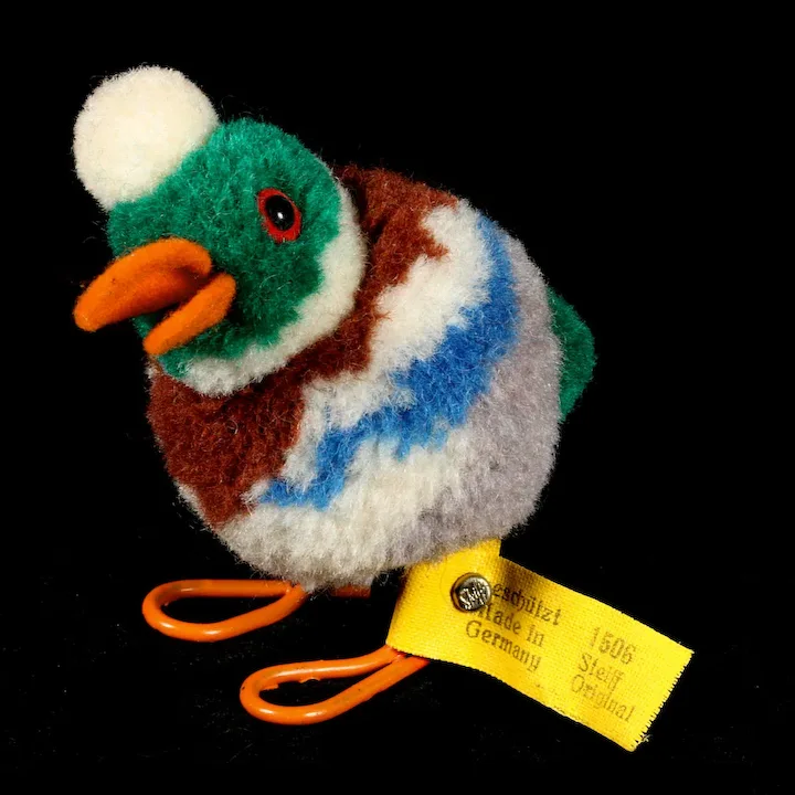 Early 1950s Colorful Steiff Wool Miniature PomPom Drake Duck Bird All ID 1 Early 1950s Colorful Steiff Wool Miniature PomPom Drake Duck Bird All ID