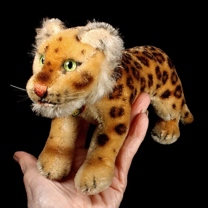 RARE GORGEOUS Steiff Middle Brother Stalking Leopard Wild Cat ID 1956-1958 ONLY 6 RARE GORGEOUS Steiff Middle Brother Stalking Leopard Wild Cat ID 1956-1958 ONLY - Image 6