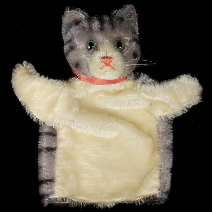 Gorgeous Steiff Tabby Cat Kitten Puppet Deep Gray And Black Continuous Stripe Design ID 2 Gorgeous Steiff Tabby Cat Kitten Puppet Deep Gray And Black Continuous Stripe Design ID - Image 2