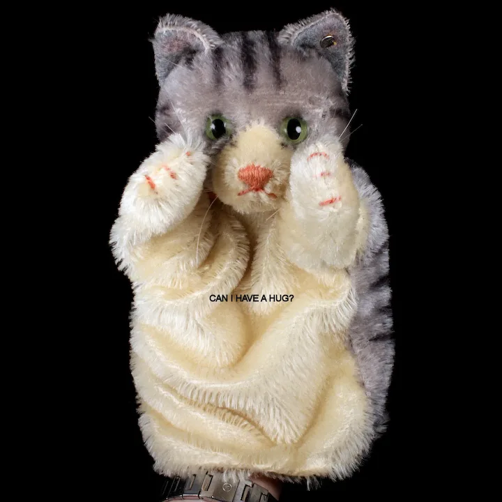 Gorgeous Steiff Tabby Cat Kitten Puppet Deep Gray And Black Continuous Stripe Design ID 9 Gorgeous Steiff Tabby Cat Kitten Puppet Deep Gray And Black Continuous Stripe Design ID - Image 9