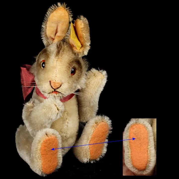 RARE Gray Version Earliest Year Of The Earliest Production Tiny Adorable 5xJointed Steiff Niki Hase Rabbit Bunny 2 IDs 6 RARE Gray Version Earliest Year Of The Earliest Production Tiny Adorable 5xJointed Steiff Niki Hase Rabbit Bunny 2 IDs - Image 6