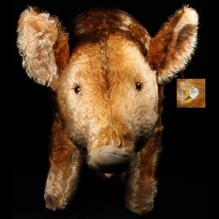 Rare HUGE Unusual Steiff Display Animal Schautier Baby Wild Boar Frischling ID Free US Shipping 2 Rare HUGE Unusual Steiff Display Animal Schautier Baby Wild Boar Frischling ID Free US Shipping - Image 2