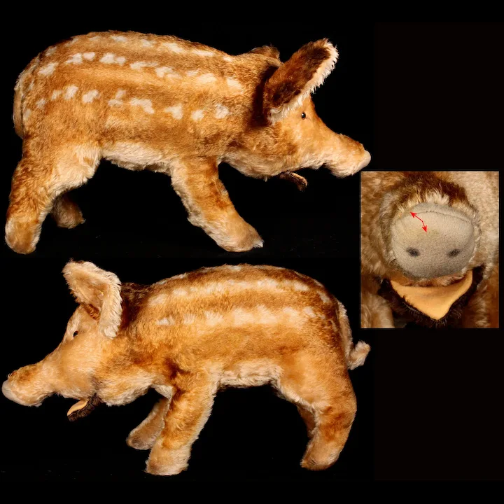 Rare HUGE Unusual Steiff Display Animal Schautier Baby Wild Boar Frischling ID Free US Shipping 4 Rare HUGE Unusual Steiff Display Animal Schautier Baby Wild Boar Frischling ID Free US Shipping - Image 4