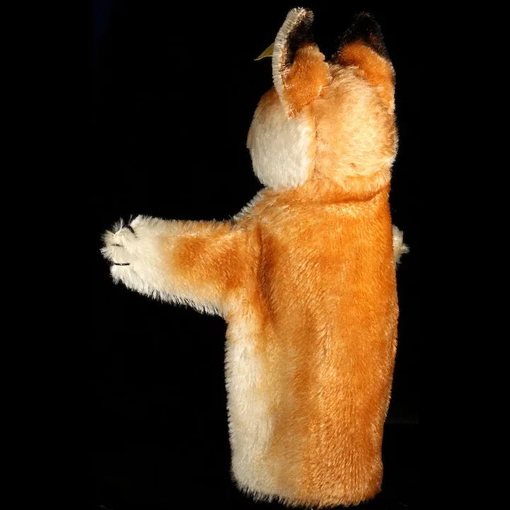 Handsome Steiff 1950s Fox Hand Puppet 2 IDs 5 Handsome Steiff 1950s Fox Hand Puppet 2 IDs - Image 5