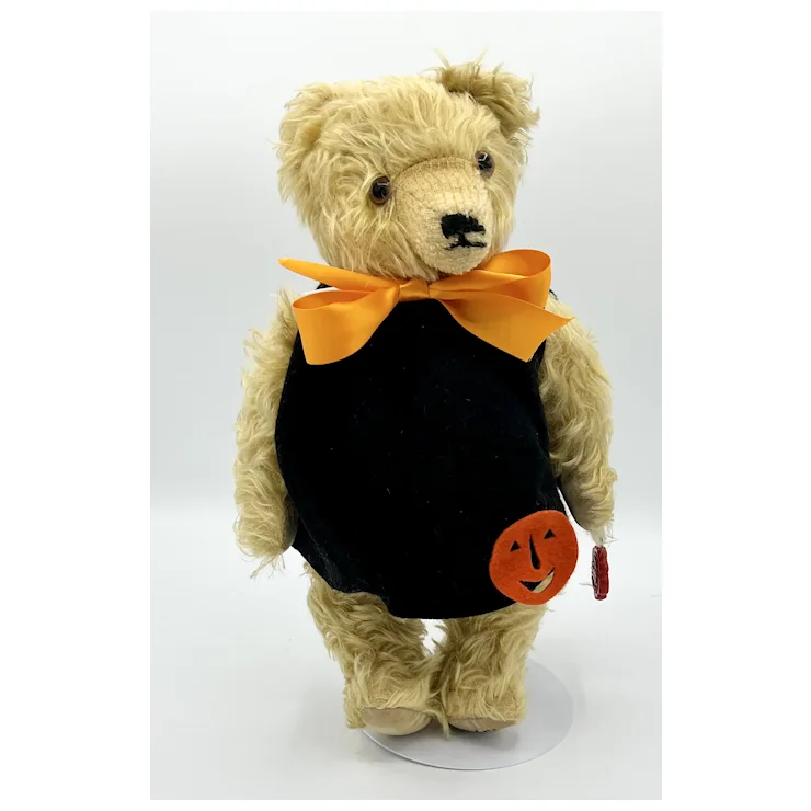 LE Hermann Teddy Original Halloween Bear In Pumpkin Tunic - #42/500 - 11" 4 LE Hermann Teddy Original Halloween Bear In Pumpkin Tunic - #42/500 - 11" - Image 4