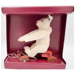 LE Steiff Record Teddy Bear Rose, 1991/1992 Pull Toy On Wheels, 1913 Replica In Box With All ID -Steiff LE Steiff Record Teddy Bear Rose pic 10o 7203a10.10 fb0286d2 f