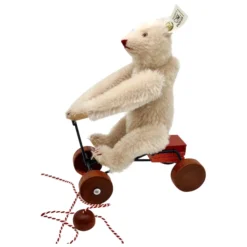 LE Steiff Record Teddy Bear Rose, 1991/1992 Pull Toy On Wheels, 1913 Replica In Box With All ID