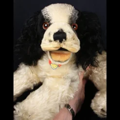 Rare Large Steiff Black And White Reclining Cockie Cocker Spaniel Puppy Dog Happy Open Mouth ID -Steiff Large Steiff Black White Reclining Cockie pic 10o 720 fb27c216 0