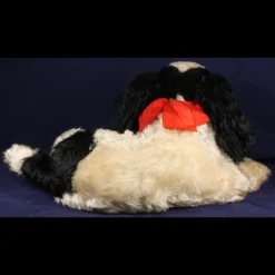 Rare Large Steiff Black And White Reclining Cockie Cocker Spaniel Puppy Dog Happy Open Mouth ID -Steiff Large Steiff Black White Reclining Cockie pic 3o 720 1958bbda 0
