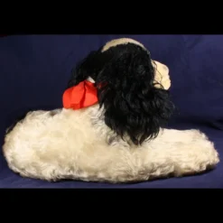 Rare Large Steiff Black And White Reclining Cockie Cocker Spaniel Puppy Dog Happy Open Mouth ID -Steiff Large Steiff Black White Reclining Cockie pic 4o 720 aae6770b 0