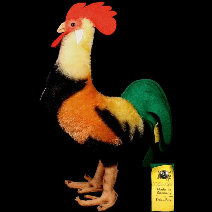 Rare Largest Brother Steiff Felt And Mohair Rooster Hahn Bird All ID 4 Rare Largest Brother Steiff Felt And Mohair Rooster Hahn Bird All ID - Image 4