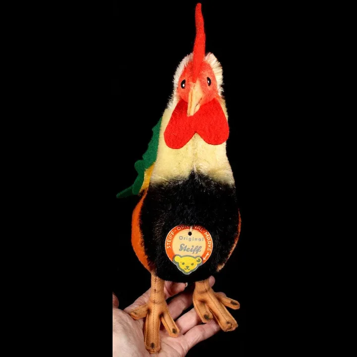Rare Largest Brother Steiff Felt And Mohair Rooster Hahn Bird All ID 6 Rare Largest Brother Steiff Felt And Mohair Rooster Hahn Bird All ID - Image 6