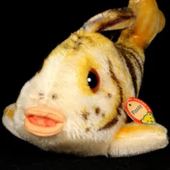 Rare Middle Sister Wonderful Coloring Gold And Brown Steiff Flossy Tiger Fish ID 5 Years Only