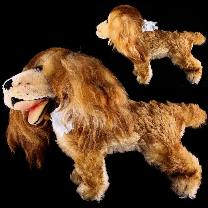 Middle Sister Rare Steiff Early Post WWII Model Gold Cockie Cocker Spaniel Puppy Dog W Happy Open Mouth 2 IDs Plus US-Zone Flag 5 Middle Sister Rare Steiff Early Post WWII Model Gold Cockie Cocker Spaniel Puppy Dog W Happy Open Mouth 2 IDs Plus US-Zone Flag - Image 5