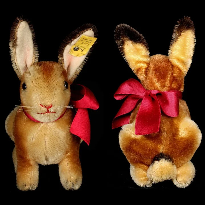 Rare Next To Largest Brother Steiff Early Sitting Hase Rabbit Bunny Before Sonny 2 IDS 2 Rare Next To Largest Brother Steiff Early Sitting Hase Rabbit Bunny Before Sonny 2 IDS - Image 2