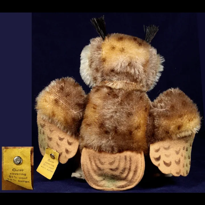 Next To Smallest Sister Earliest Model Steiff Wittie Owl Bird 2 IDs MAGIC EYES Great For Halloween! 4 Next To Smallest Sister Earliest Model Steiff Wittie Owl Bird 2 IDs MAGIC EYES Great For Halloween! - Image 4