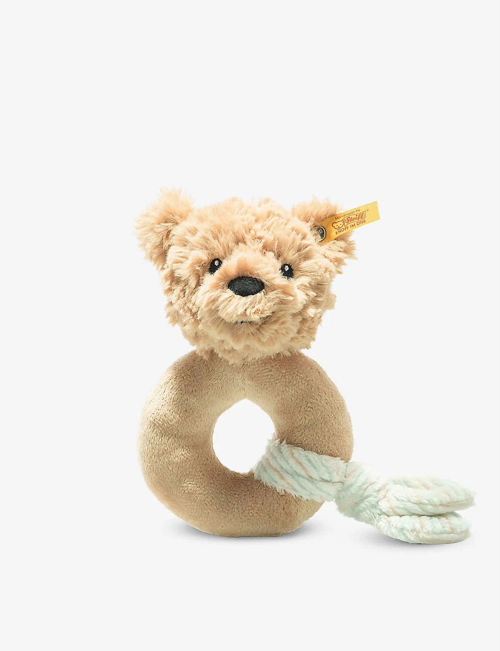 Steiff Soft Cuddly Friends Jimmy Bear Woven Toy Rattle 14cm 1 Steiff Soft Cuddly Friends Jimmy Bear Woven Toy Rattle 14cm