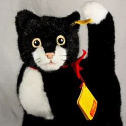 Steiff Big Sister SPARKLING Black And White Tuxedo Cat Kitten Dossy 2 IDs Plus Care Booklet