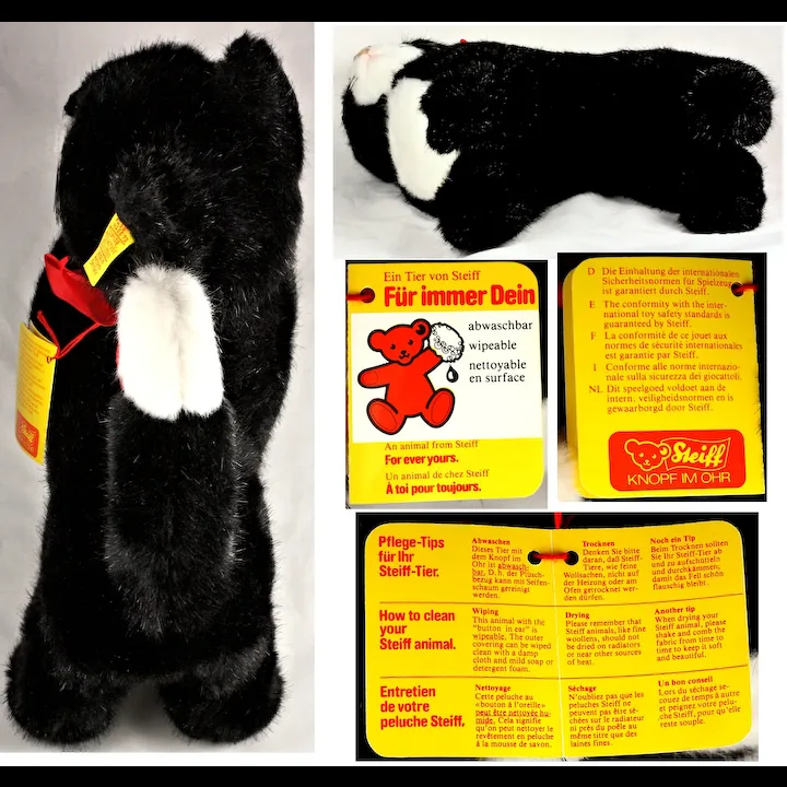 Steiff Big Sister SPARKLING Black And White Tuxedo Cat Kitten Dossy 2 IDs Plus Care Booklet 5 Steiff Big Sister SPARKLING Black And White Tuxedo Cat Kitten Dossy 2 IDs Plus Care Booklet - Image 5