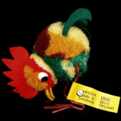 Steiff Early Gorgeous Coloring Nomotta Wool Miniature PomPom Rooster Bird All ID Trailing F Button 1938 To 1943 -Steiff Steiff Early Gorgeous Coloring Nomotta Wool pic 6o 720 30a4c749 0