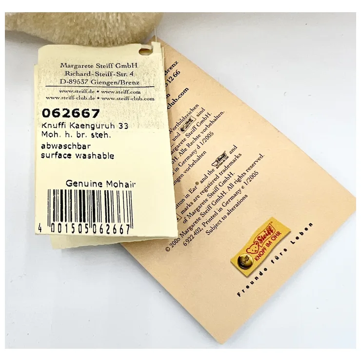 Steiff Kangaroo Knuffi With All ID - Mohair - EAN 062667 - 13" X 20" - Nice Big Roo! 15 Steiff Kangaroo Knuffi With All ID - Mohair - EAN 062667 - 13" X 20" - Nice Big Roo! - Image 15