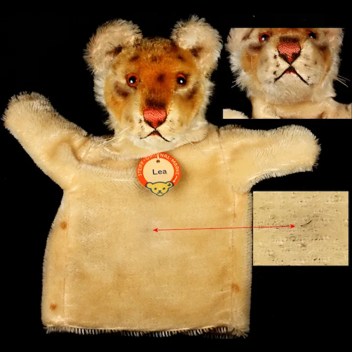 RARE Steiff LEA Lioness (NAMED) Wild Cat Hand Puppet Chest Tag ID 2 RARE Steiff LEA Lioness (NAMED) Wild Cat Hand Puppet Chest Tag ID - Image 2