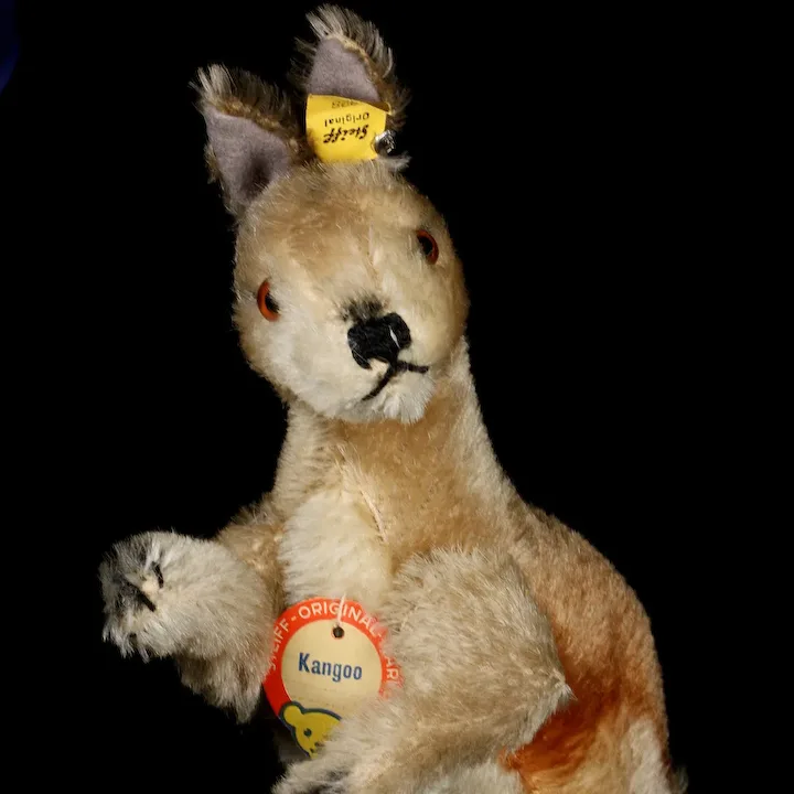 Rare Steiff MALE (No Pouch) Kangoo Kangaroo Poseable Head And Arms All ID 1 Rare Steiff MALE (No Pouch) Kangoo Kangaroo Poseable Head And Arms All ID