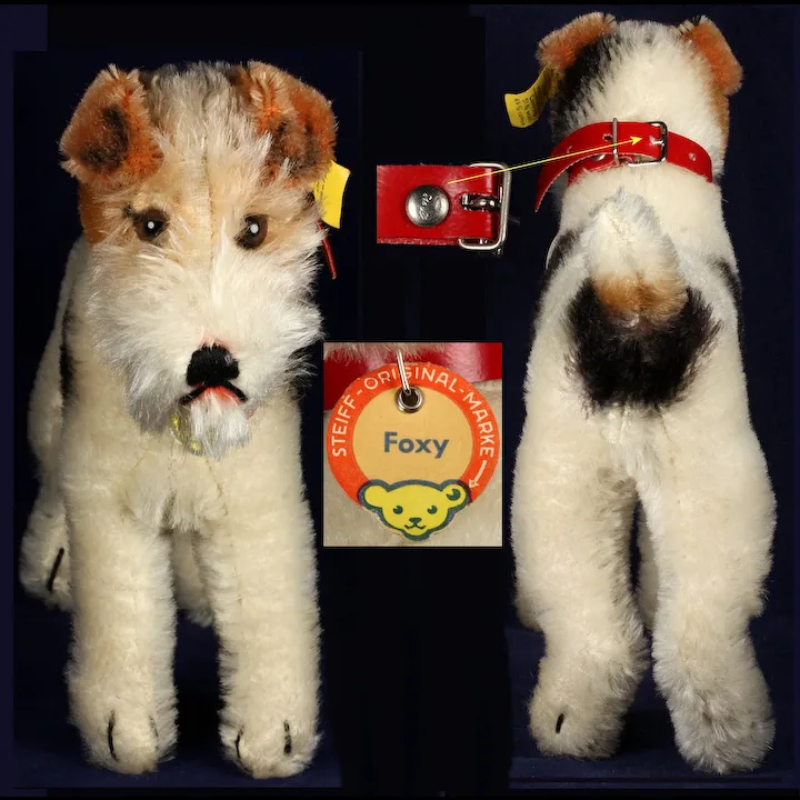 Steiff Sweet Foxy Wire Hair Fox Terrier Puppy Dog All ID AMAZING COLORING 2 Steiff Sweet Foxy Wire Hair Fox Terrier Puppy Dog All ID AMAZING COLORING - Image 2