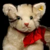 Rare Sweet Big Sister Reclining Steiff Fiffy Tabby Kitten Cat 2 IDs Not Made After 1962