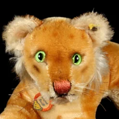 Rare Sweet Earliest Series Little Brother Steiff Reclining Lion Cub Jungloewe Wild Cat Gorgeous Coloring 2 IDs Magic Eyes!