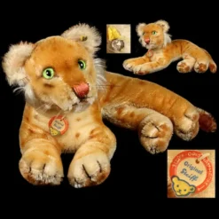 Rare Sweet Earliest Series Little Brother Steiff Reclining Lion Cub Jungloewe Wild Cat Gorgeous Coloring 2 IDs Magic Eyes! -Steiff Sweet Earliest Series Little Brother Steiff pic 3o 720 7eb6f78d 0
