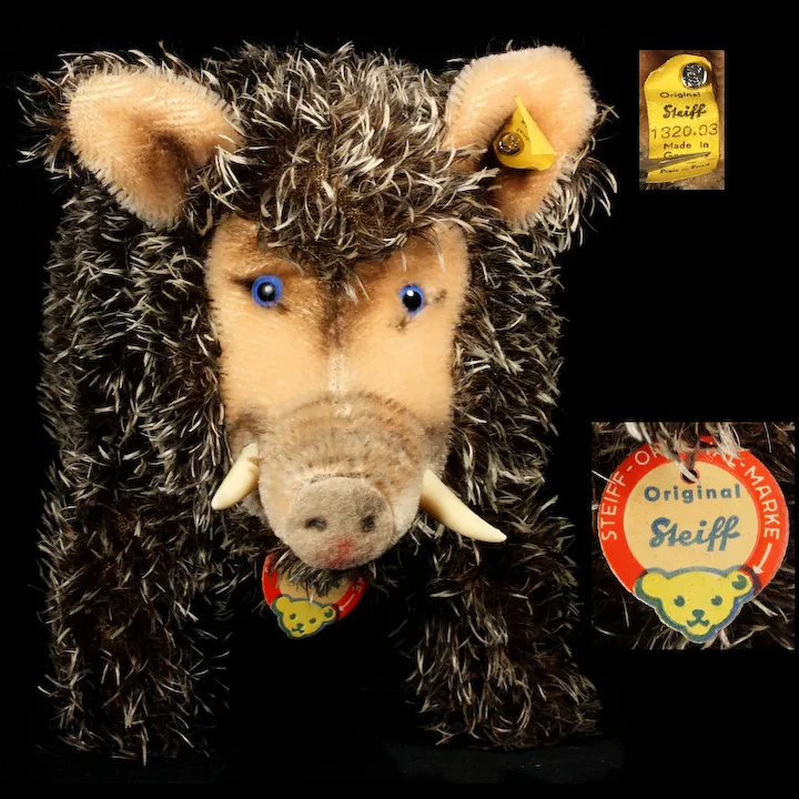 Sweet Early Series Big Brother Steiff Wild Boar All ID Near Mint 2 Sweet Early Series Big Brother Steiff Wild Boar All ID Near Mint - Image 2