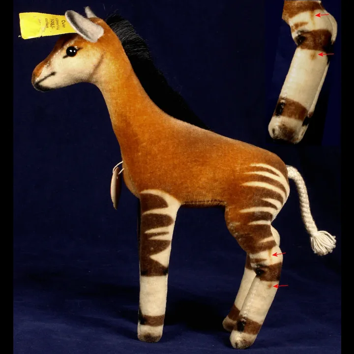 Rare Sweet Exotic Steiff Baby Okapi Giraffe Cousin All ID 4 Rare Sweet Exotic Steiff Baby Okapi Giraffe Cousin All ID - Image 4