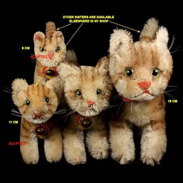 Sweet Next To Largest Sister Steiff Brown Tabby Striped Kitten Cat Tapsy ID 7 Sweet Next To Largest Sister Steiff Brown Tabby Striped Kitten Cat Tapsy ID - Image 7