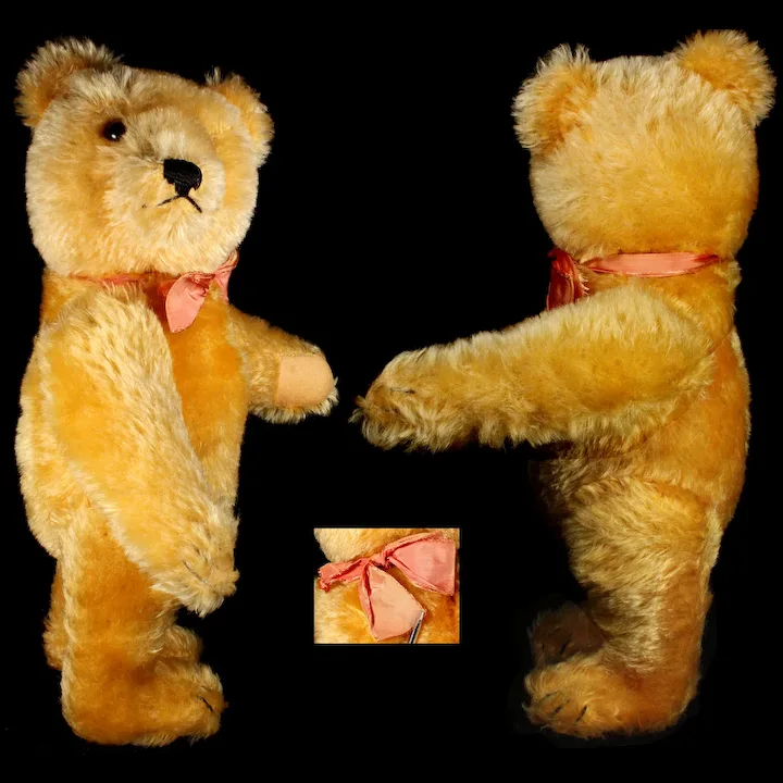 Sweet Steiff 5xJointed 11-inch Gold Original Teddy Bear ID 6 Sweet Steiff 5xJointed 11-inch Gold Original Teddy Bear ID - Image 6
