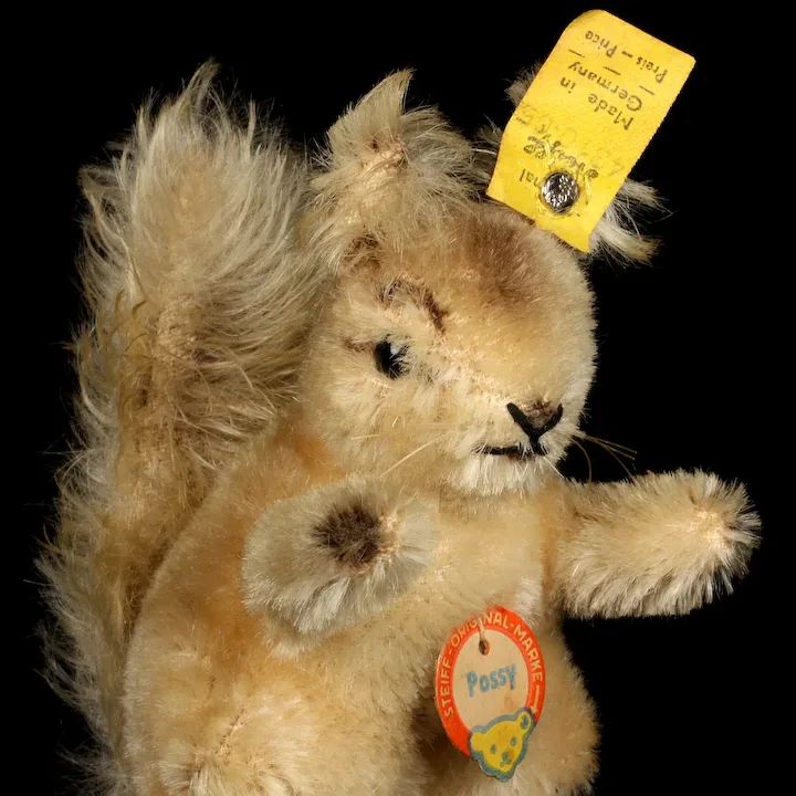 Tiny Brother Brown Striped Steiff Possy Squirrel All ID 1 Tiny Brother Brown Striped Steiff Possy Squirrel All ID
