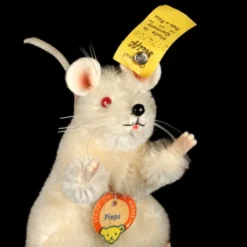 Rare Tiny White (very!) W Red Eyes Albino Steiff Begging Pieps Mouse All ID Near Mint