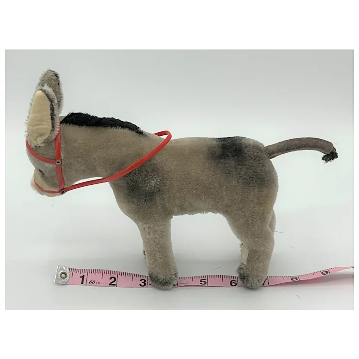 Vintage 1949 Hermann Teddy Original Donkey With Red Bridle And Reins - ID - Mohair 11 Vintage 1949 Hermann Teddy Original Donkey With Red Bridle And Reins - ID - Mohair - Image 11