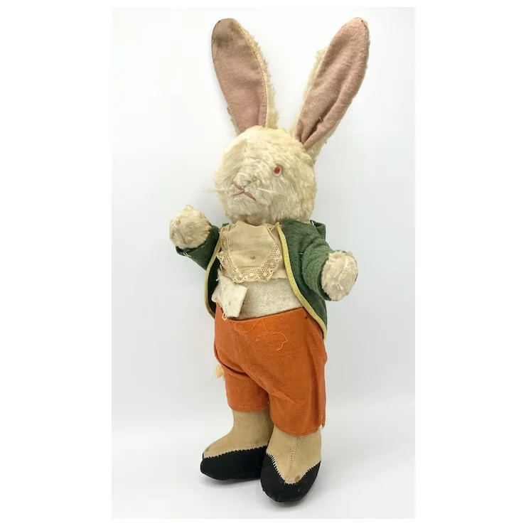 Vintage Dressed White Rabbit - 1930's Gund - 18" - Standing Gentleman Bunny - Peter Cottontail 2 Vintage Dressed White Rabbit - 1930's Gund - 18" - Standing Gentleman Bunny - Peter Cottontail - Image 2