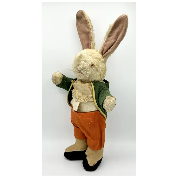 Vintage Dressed White Rabbit - 1930's Gund - 18" - Standing Gentleman Bunny - Peter Cottontail 4 Vintage Dressed White Rabbit - 1930's Gund - 18" - Standing Gentleman Bunny - Peter Cottontail - Image 4